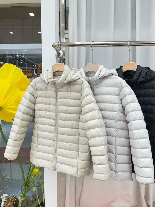 Export European Style Lightweight Thickened Hooded down Jacket for Women, Warm and Slimming Top Jan-Dm