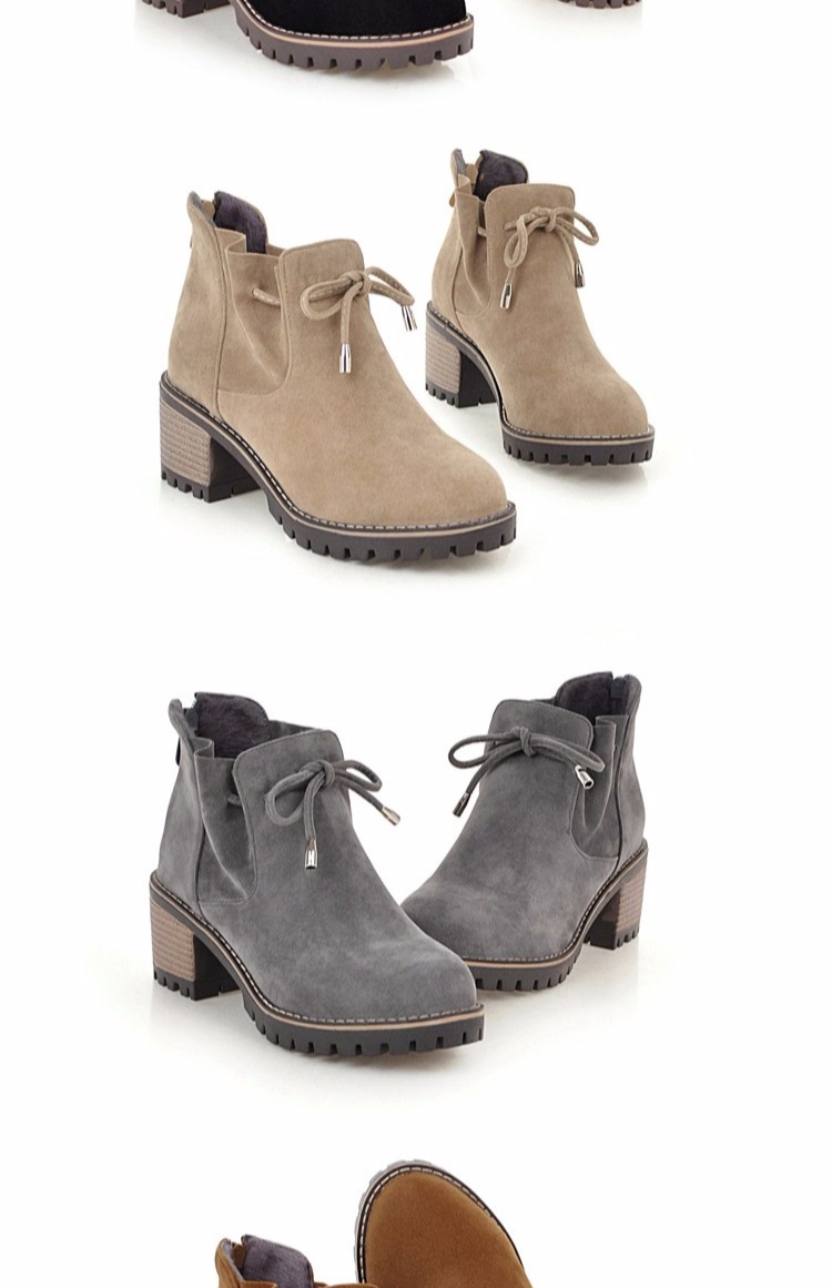 Văn học Nhật Bản Mori Mori phiên bản Hàn Quốc với một đôi bốt cao gót đế dày boot cổ ngắn
