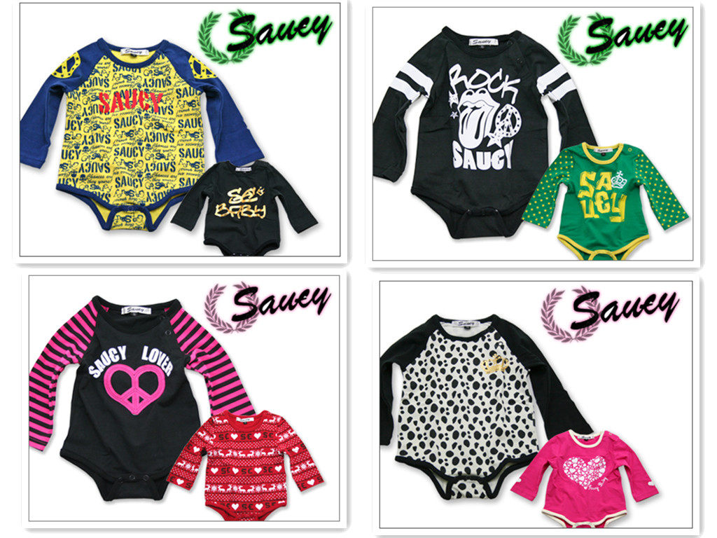Exit the Japanese boys and girls baby long sleeve triangle climb clothes clothes