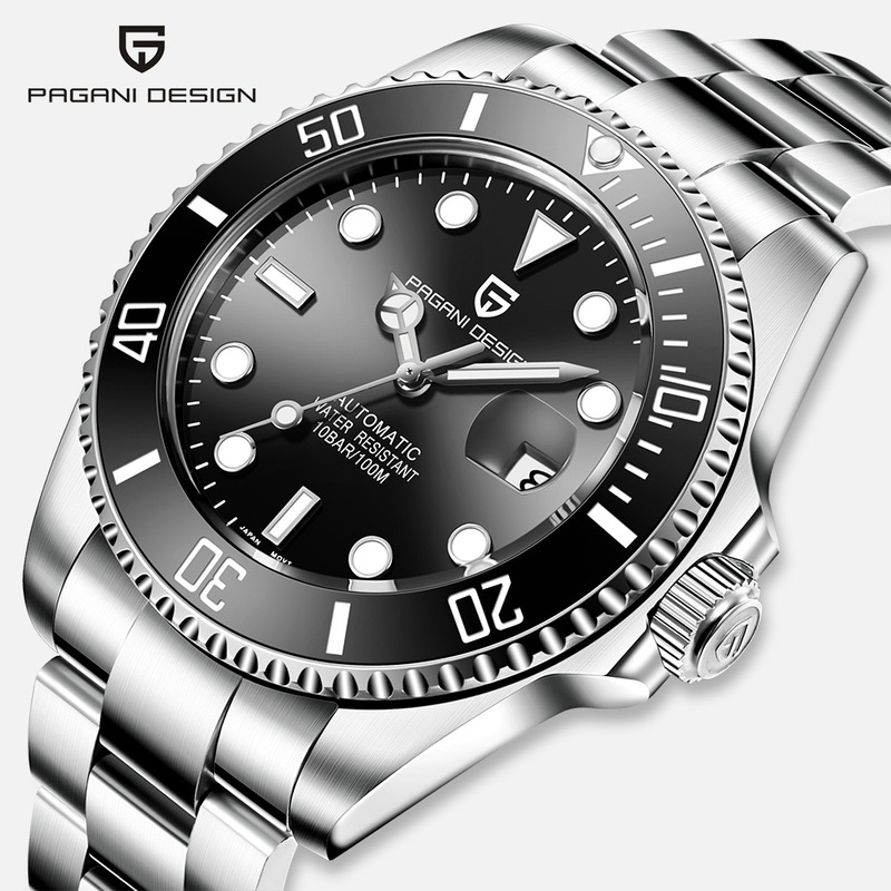 Pagandesigni Popular Automatic Mechanical Watch, Fashionable Waterproof Stainless Steel Calendar Luminous Watch for Men Pagandesigni Popular Automatic Mechanical Watch, Fashionable Waterproof Stainless Steel Calendar Luminous Watch for Men
