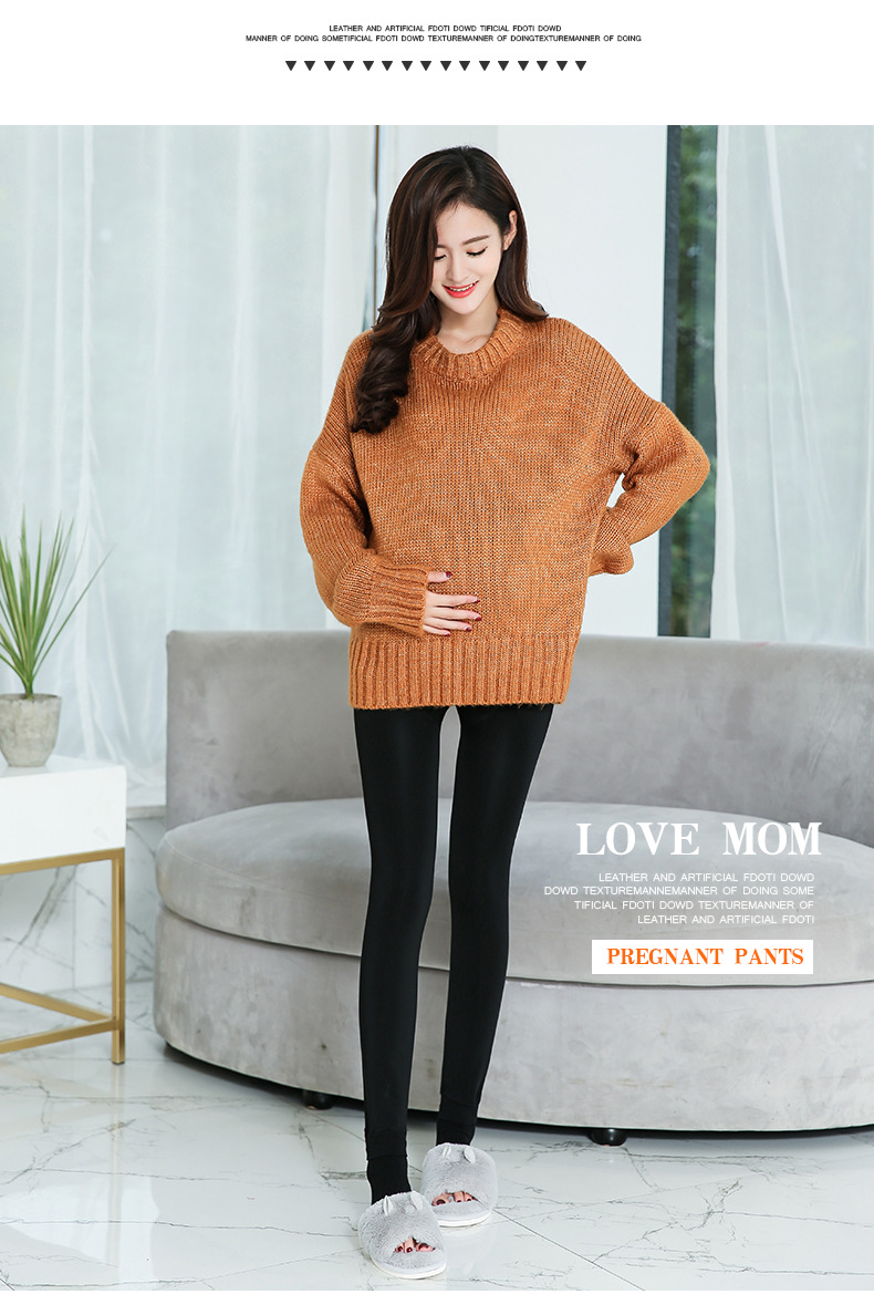 Quần bà bầu xuân hè 2018 Quần bà bầu mới quần legging mùa đông cộng với nhung dày nâng bụng quần cotton mặc quần dài triều thời trang bầu