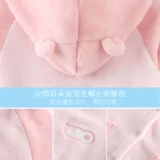 Коралловый бархатный удерживающий тепло банный халат подходит для мужчин и женщин для девочек, детская демисезонная пижама с капюшоном, детская одежда, увеличенная толщина