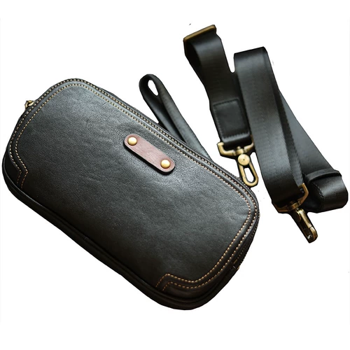 Высококачественная нагрудная сумка, кожаная маленькая сумка клатч, вместительная и большая сумка на одно плечо, из натуральной кожи