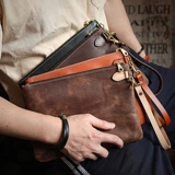 Оригинальная кожаная маленькая сумка клатч ручной работы, цепочка с молнией, коллекция 2023, бизнес-версия