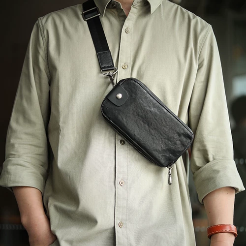 Нагрудная сумка, летняя универсальная сумка с петлей на руку, кожаная небольшая сумка, поясная сумка, сумка на одно плечо, маленькая сумка клатч, из натуральной кожи