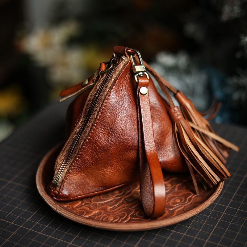 Season Qualification Original Retro Bull Leather Bracelet Small Crowdzongzi Containing Zero Wallet Car Key Bag Handout Bag