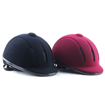 Summer harness equestrian supplies red velvet horse hat for children men and adults riding helmet