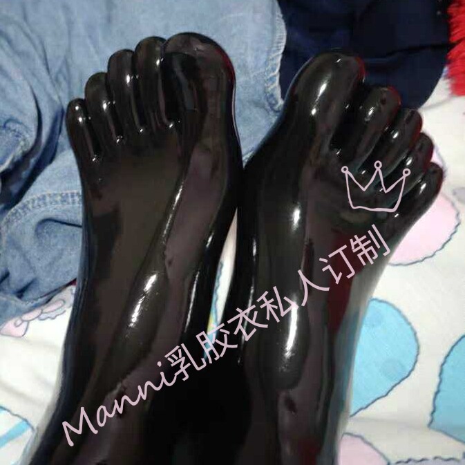 Latex socks latex five-finger socks long five-toed socks one-time forming socks unisex sexy split-toed socks