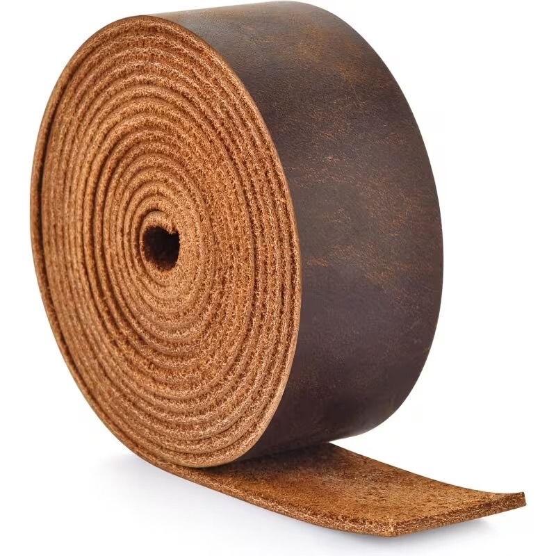 Dark Brown 1.8mm Thick Crazy Horse Leather Strip, First Layer Genuine Leather, Vintage Oil-Based Leather Strap for Bags, Watch Straps, and Shoulder Straps