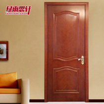 Green Rain Sixuan solid wood composite Outer convex large line aqua wood wood grain parquet wool-polished bedroom wood door bag installation