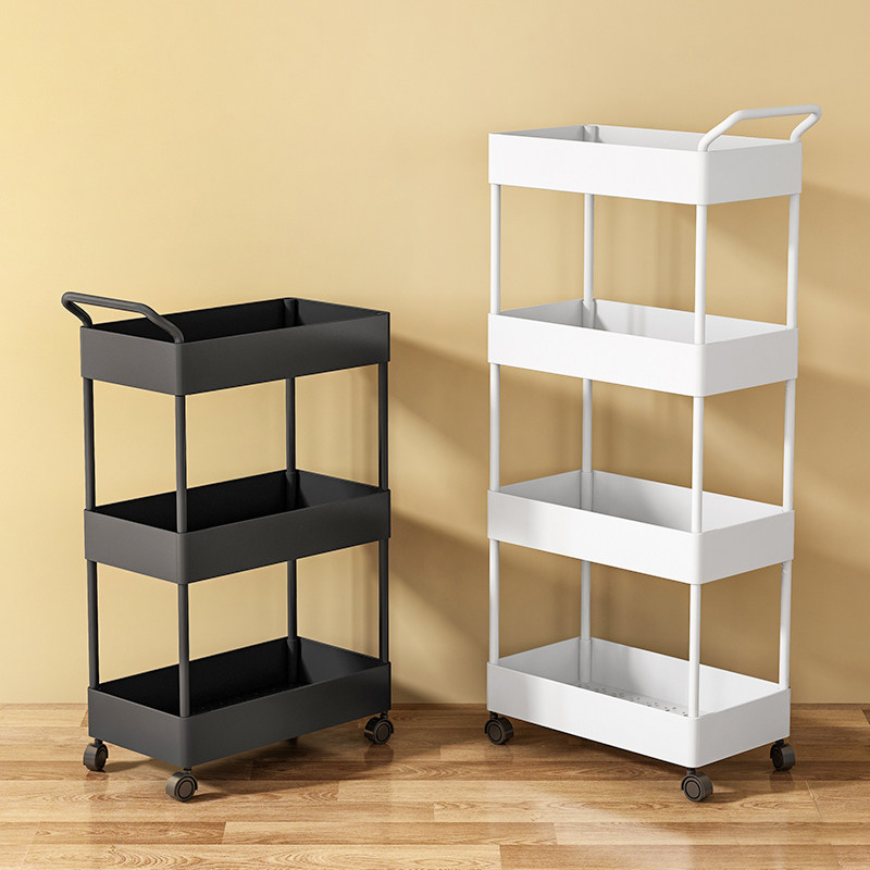 Kitchen shelve Floor Multilayer Household Appliances Fridge Side Containing shelf Nip Wheels Moving Small Cart