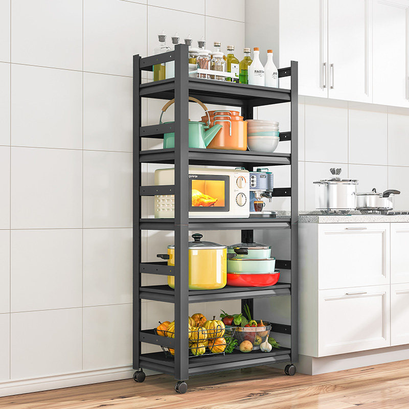 Five-floor kitchen shelving shelving Fence Microwave Oven Oven Floor floor Multilayer Contained Shelf Shelves Overall Cupboard