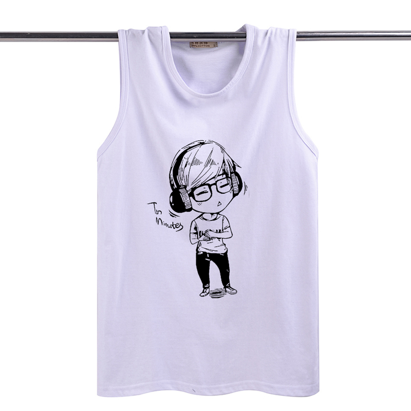 Mùa hè màu rắn mồ hôi vest nam Hàn Quốc phiên bản của lỏng căng chặt chẽ rào cản T-Shirt thể thao xã hội thanh niên triều thương hiệu