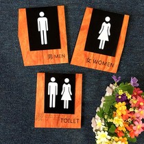  Creative toilet wooden card house number Bathroom cue card Arrow bathroom house number Mens and womens toilet card identification card