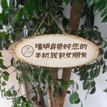 Restaurant warning sign Carved log listing characteristic sign Original pastoral house number creative sign card