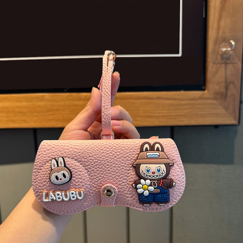 Cartoon Cute Labubu Glasses Storage Bag for Men and Women, Sunglasses Case, Portable Student Myopia Glasses Storage Bag