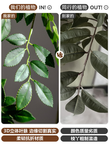 Large Artificial Green Plant Floor-Standing Indoor Potted Plant Elm Money Tree Money Banyan Ornament Bionic Tropical Fake Tree Landscaping Decoration