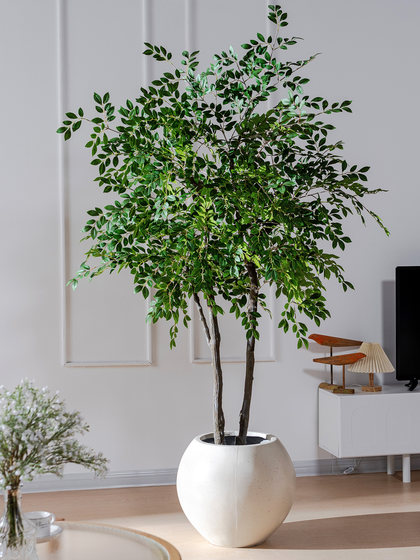 Extra-Large Artificial Elm Tree Potted Plant for Indoor Living Room Decoration, Faux Tree, Biomimetic Green Plant, Floor-Standing Decorative Ornament
