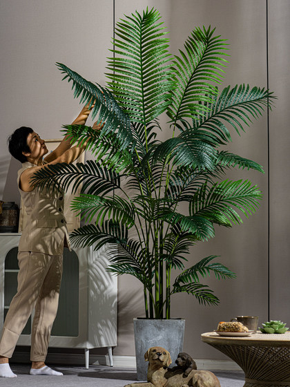 High-End Light Luxury Extra-Large Areca Palm Artificial Plant Fake Tree Potted Indoor High-Grade Simulated Green Plant Landscaping Ornament