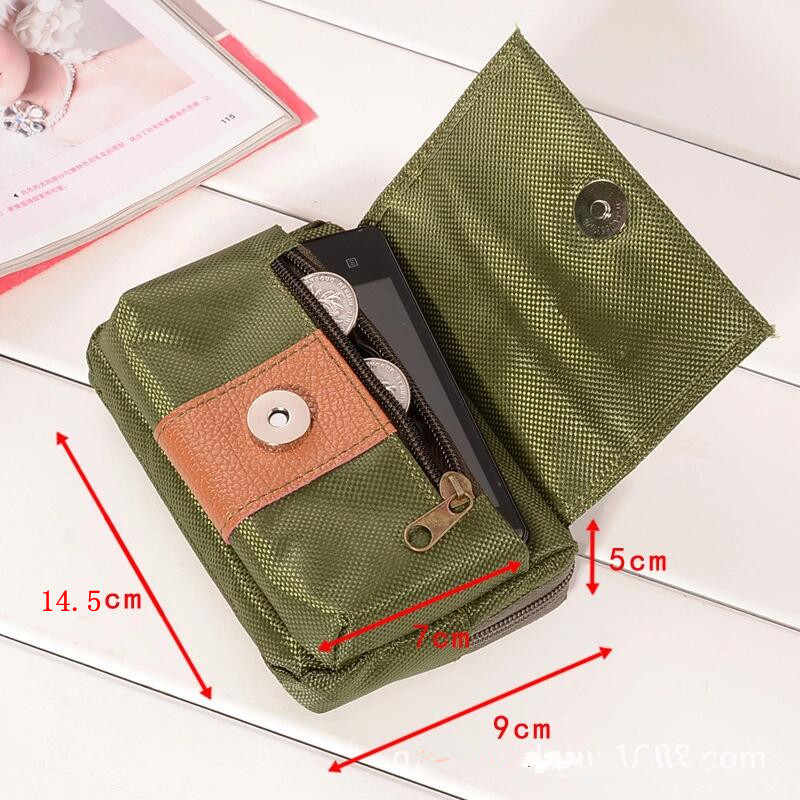 Túi đựng điện thoại di động nam 4,5 / 5 inch đeo đai thể thao ngoài trời chạy mini cung cấp túi vải vừa khít 	túi đeo hông quân đội
