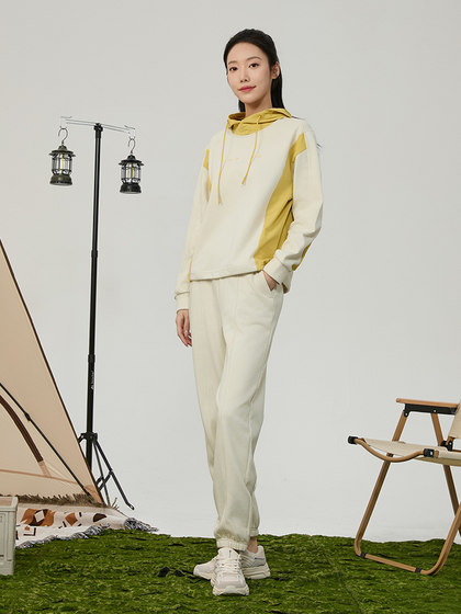 RAPIDO雳霹道春季新款女子O系列拼色简约长袖休闲连帽卫衣