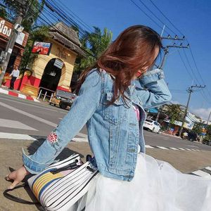 Embroidered Jeans Short Coat Female New Edition Dressed Jacket 