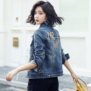 A denim jacket short fall dress BF Harajuku denim jacket 