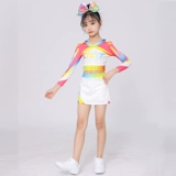 Красочная разделенная черлидирующая униформа для мужчин и женщин, универсальная одежда аэробики, многократная спортивная одежда для чирлидинга, соревновательная одежда для обучения, соревновательная одежда для детских черлидов.