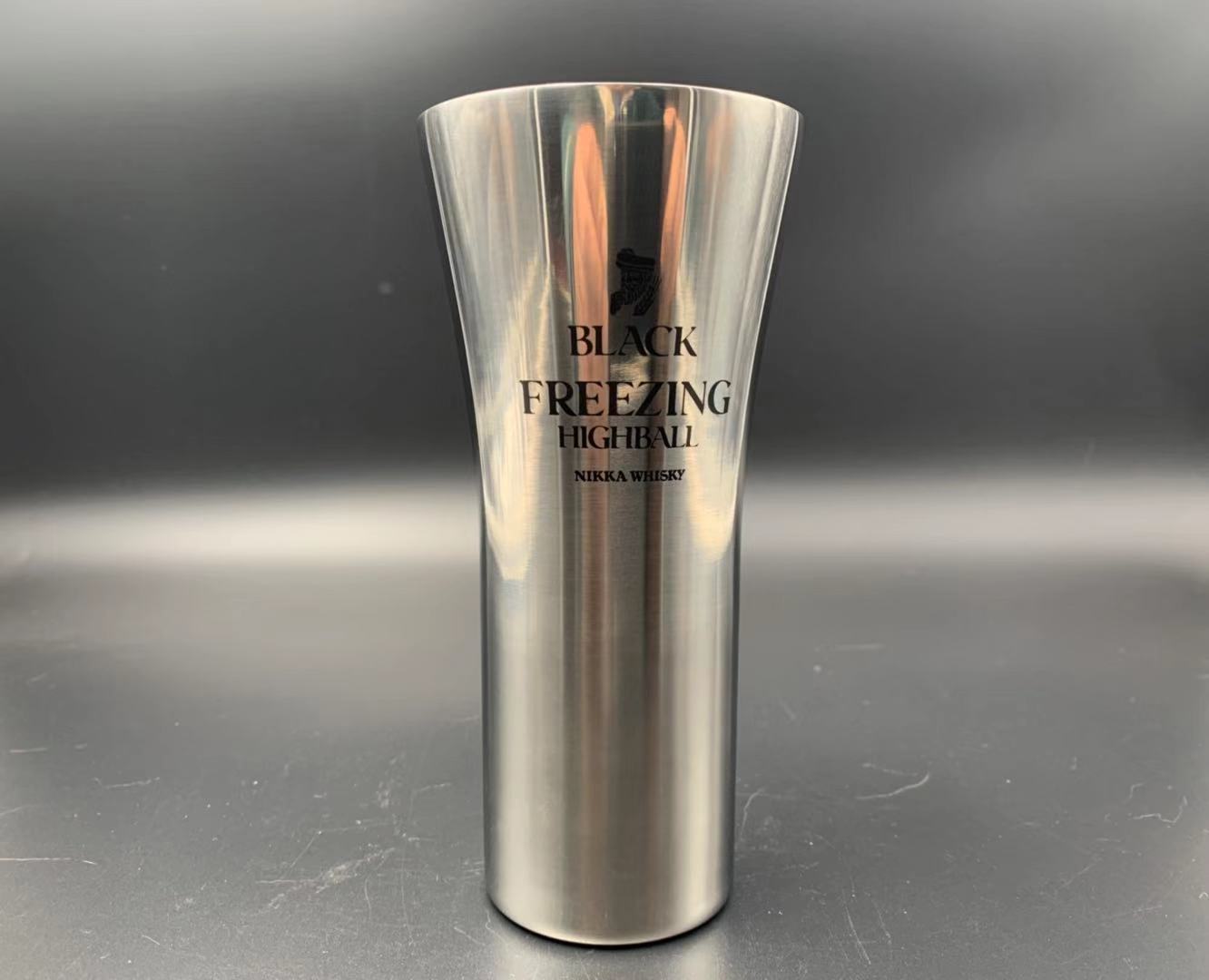 Imported from Japan BLACK whiskey glass stainless steel produced by Ishizuka Glass 380ml