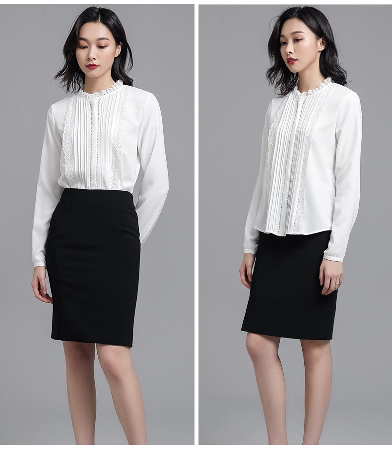 Su color top nữ mùa thu 2018 mới voan khâu ren áo sơ mi nữ thời trang thiết kế khí chất áo sơ mi nữ form rộng