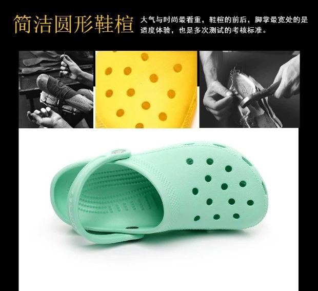 Mùa Hè Mới Croc Giày Xăng Đan Nữ Trắng Y Tá Giày 40 Size Lớn Bao Đầu Dép Đi Biển 41-42-43 Kích Cỡ