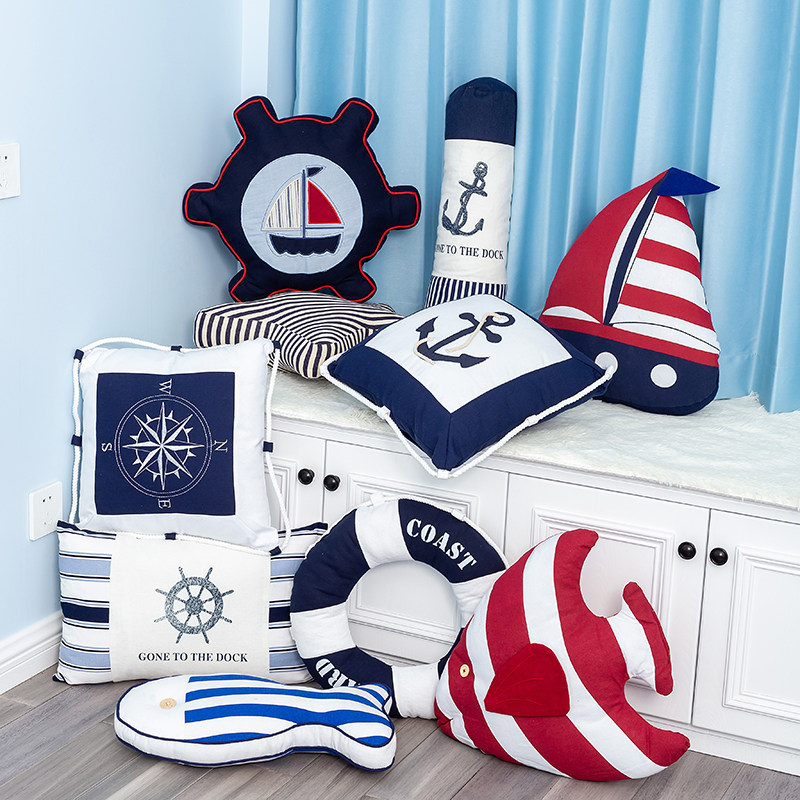 Mediterranean Style Hug Pillow With Pillow Core Floating Window Decoration Sofa Cushions Children Creative board room Cotton leaning pillows