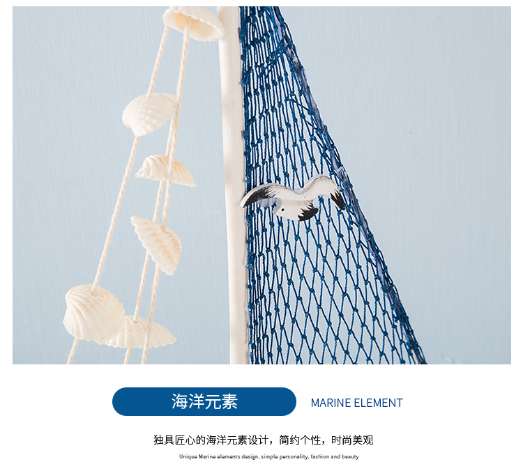 Phong cách Địa Trung Hải sáng tạo trang trí nội thất đồ gỗ Mô hình thuyền buồm nhỏ đồ trang trí thủ công thuyền gỗ - Trang trí nội thất thiết kế spa mini tại nhà