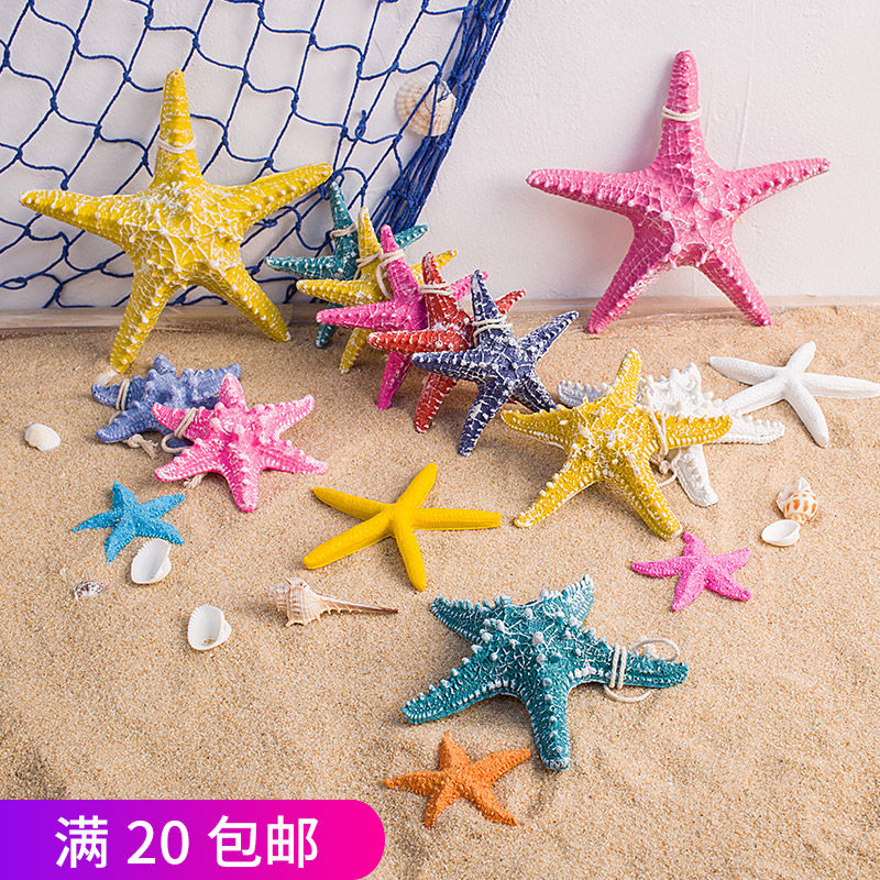 Simulation Resin Five Finger Sea Star Pendant Mediterranean Hexagon Six Finger Star Home Wall Decoration Marine Beach Wall Decoration