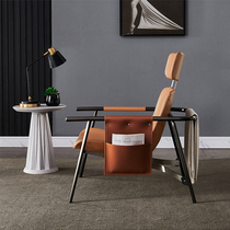 Italian minimalist sofa chair leather modern minimalist leisure chair single chair designer living room chair home