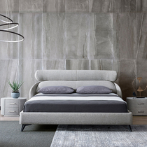 Italian Minimalist fabric double bed wedding bed master and secondary bedroom Queen bed modern simple 1 5 meters 1 8 meters bed designer