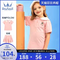 Baby girl suit 2021 summer new two-piece short sleeve foreign style pleated skirt T-shirt dress