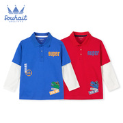 Nước Boy Long Sleeve T-Shirt bông trên 2020 mùa xuân dress New Trẻ em khâu thời trang T-Shirt Polo Shirt.