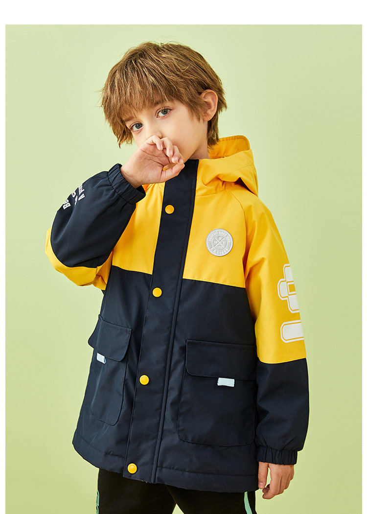 水孩儿 中长款加绒连帽儿童风衣外套 凑单折后￥134包邮  男、女童105~170码3色可选