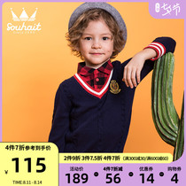 Water boy childrens clothing boys  line clothing autumn new soft warm fake two-piece knitwear comfortable fashion casual top