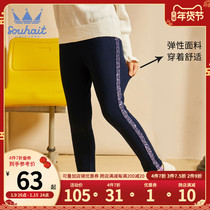 Childrens clothing girls leggings plus velvet 2021 winter clothes new childrens middle-aged casual pants can be worn outside