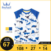 Childrens Vest Boy 2021 Summer New Children Sleeveless Top Tong Tong Tong Cool Print T-shirt