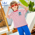 Nước Boy T-shirt quần short thiết lập năm 2020 mùa hè mới phong cách giản dị sọc áo thun quần short thiết lập. 