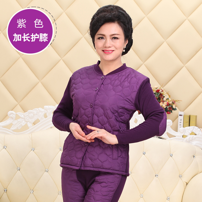 Trung niên người già xuống người đàn ông đồ lót bông ấm thêm dày nhung phụ nữ cardigan với ông già để tăng bộ mã.