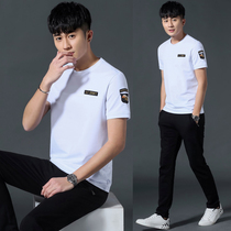 Summer sports suit mens new round collar short sleeves T-shirt Jordan Noo sportswear 361 summer fit two sets of pure cotton