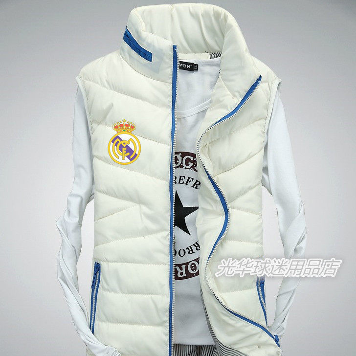 Real Madrid fan supplies souvenirs Real Madrid autumn winter thick cotton vest cotton waistcoat for men and women