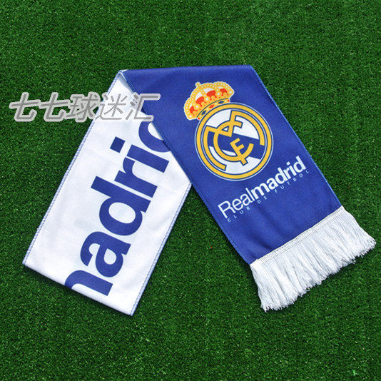Real Madrid fan Supplies memorabilia surrounding Real Madrid fan scarves