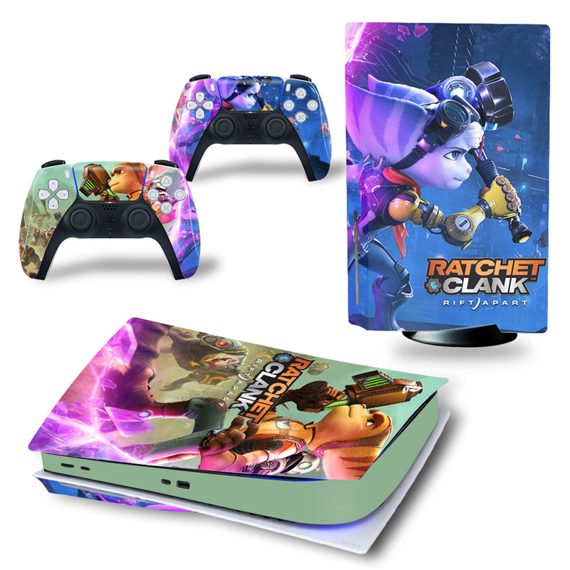 Game Ricky and Clank PS5 host sticker CD-ROM digital scratch-resistant film ps5 sticker frosted space-time crack
