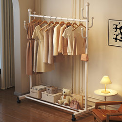 Drying Rack Floor Bedroom For Home Indoor Hangers Balcony Clothes Hanging Rod Dormitory Simple Movable Coat Rack