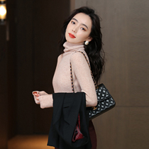 High neck cashmere sweater 2021 new simple temperament base shirt interior warm long sleeve pullover wool sweater women